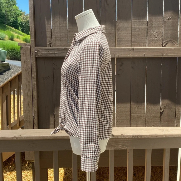 Madewell Flannel Tie Front Shirt In Gingham Check - Picture 11 of 13